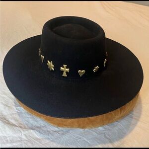 Lack Of Color Black Hat with Gold Accents